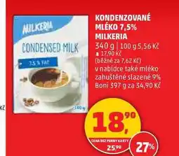 Penny Market KONDENZOVANÉ MLÉKO 7,5% MILKERIA, 340 g nabídka