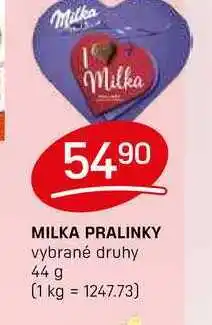 Flop MILKA PRALINKY vybrané druhy 44g nabídka