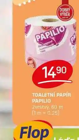 Flop PAPILIO 14.90 TOALETNÍ PAPÍR PAPILIO 2vrstvý, 60 m nabídka