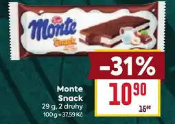 Billa Monte Snack nabídka