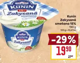 Billa Kunín Zakysaná smetana 15% nabídka