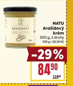 Billa NATU Arašídový krém nabídka