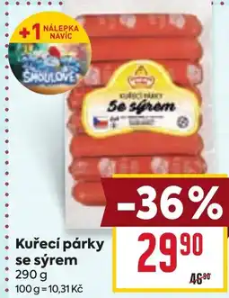 Billa Kuřecí párky se sýrem nabídka