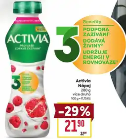 Billa Activia Nápoj nabídka
