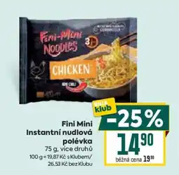 Billa Fini Mini Instantní nudlová polévka nabídka