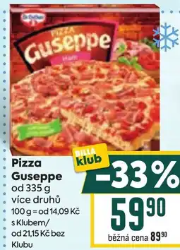 Billa Pizza Guseppe nabídka