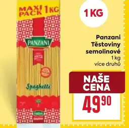 Billa Panzani Těstoviny semolinové nabídka