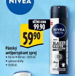 Albert Pánský antiperspirant sprej Nivea Men Black & White nabídka
