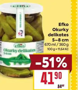 Billa Efko Okurky delikates nabídka