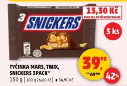 Penny Market Tyčinka Mars, Twix, Snickers 3pack nabídka