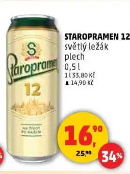 Penny Market STAROPRAMEN 12 světlý ležák plech | 0,5 l nabídka