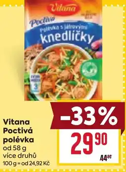 Billa Vitana Poctivá polévka nabídka