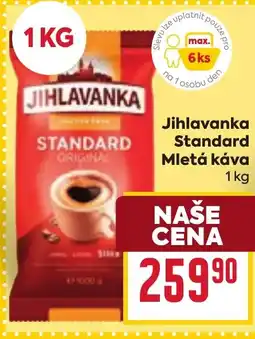 Billa Jihlavanka Standard Mletá káva nabídka