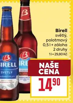 Billa Birell světlý, polotmavý nabídka