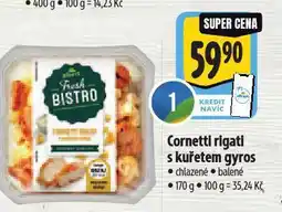 Albert Cornetti rigati s kuřetem gyros nabídka