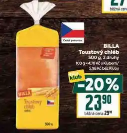 Billa Toustový chléb nabídka