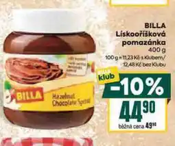 Billa Lískooříšková pomazánka nabídka