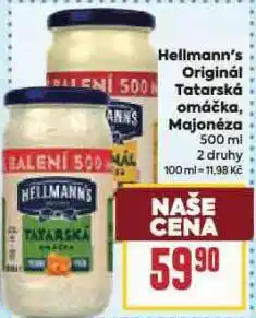 Billa Hellmans´s tatarská omáčka nabídka