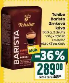 Billa Tchibo barista zrnková káva nabídka