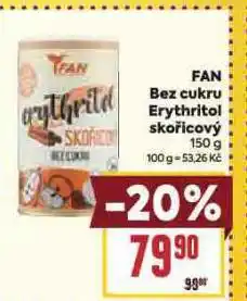 Billa Fan bez cukru erythritol skořicový nabídka