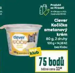 Billa Clever kočička smetanový krém nabídka