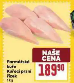 Billa Farmářské kuře kuřecí prsní řízky nabídka