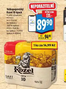 Albert Pivo velkopopovický kozel nabídka