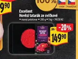 Albert Hovězí tatarák ze svíčkové nabídka