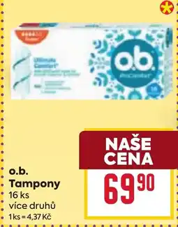 Billa O.b. Tampony nabídka