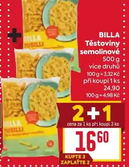 Billa BILLA Těstoviny semolinové nabídka