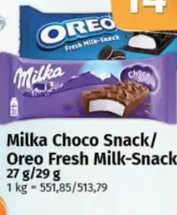COOP TIP Milka Choco Snack/ Oreo Fresh Milk-Snack nabídka