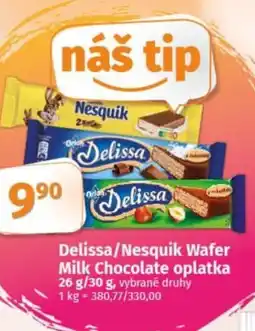 COOP TIP Delissa/Nesquik Wafer Milk Chocolate oplatka nabídka