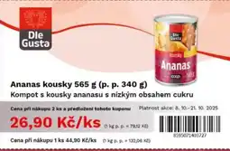 COOP TIP Ananas kousky nabídka