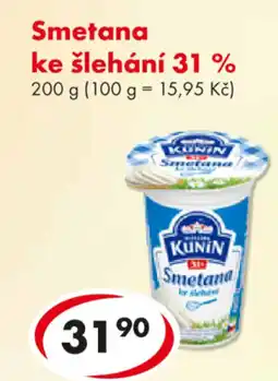 CBA Kunin Smetana ke šlehání 31% nabídka