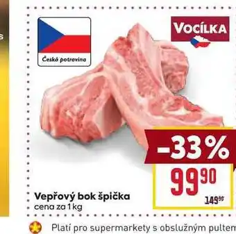 Billa Vepřový bok špička cena za 1 kg nabídka