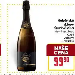 Billa Habánské sklepy Šumivá vína demi sec, brut 0,75l nabídka