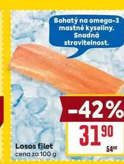 Billa Losos filet cena za 100 g nabídka