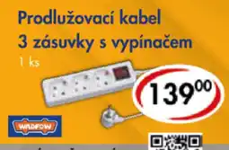 CBA Prodlužovací kabel 3 zásuvky s vypínačem nabídka