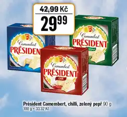 TEMPO PRESIDENT Camembert, chilli, zelený pepř nabídka