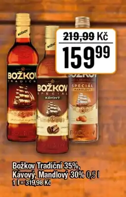 TEMPO Božkov Tradiční 35%, Kávový, Mandlový 30% nabídka