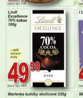 Lidl Lindt excellence 70% kakaa nabídka
