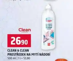 Terno CLEAN & CLEAN PROSTŘEDEK NA MYTÍ NÁDOBÍ 500 ml nabídka