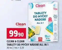Terno CLEAN & CLEAN TABLETY DO MYČKY NÁDOBÍ ALL IN 1 30 ks nabídka