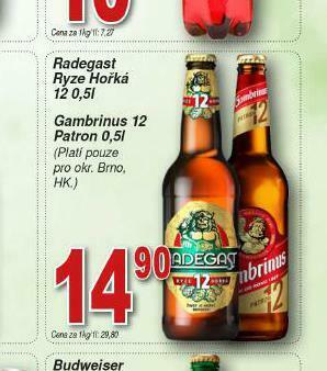 Lidl Pivo gambrinus patron 12 nabídka