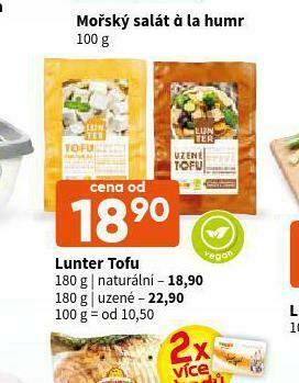 Terno Lunter tofu naturální nabídka