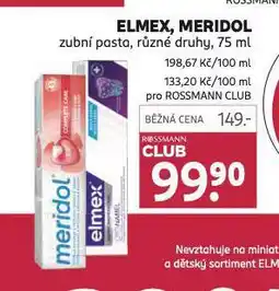 Rossmann Meridol zubní pasta nabídka