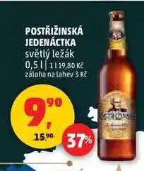 Penny Market POSTŘIŽINSKÁ JEDENÁCTKA světlý ležák, 0,5 l nabídka