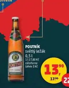 Penny Market POUTNÍK světlý ležák, 0,5 l nabídka