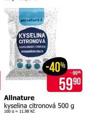 Teta Allnature kyselina citronová 500 g nabídka