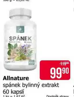 Teta Allnature spánek bylinný extrakt 60 kapslí nabídka